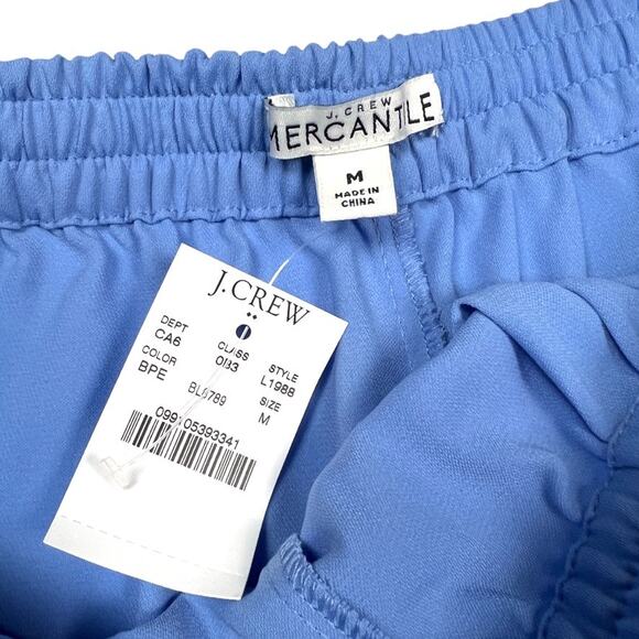 J, Crew Mercantile Shorts Easy Pull On Drawstring High-Rise Blue NEW‎ Women's M - Picture 2 of 9